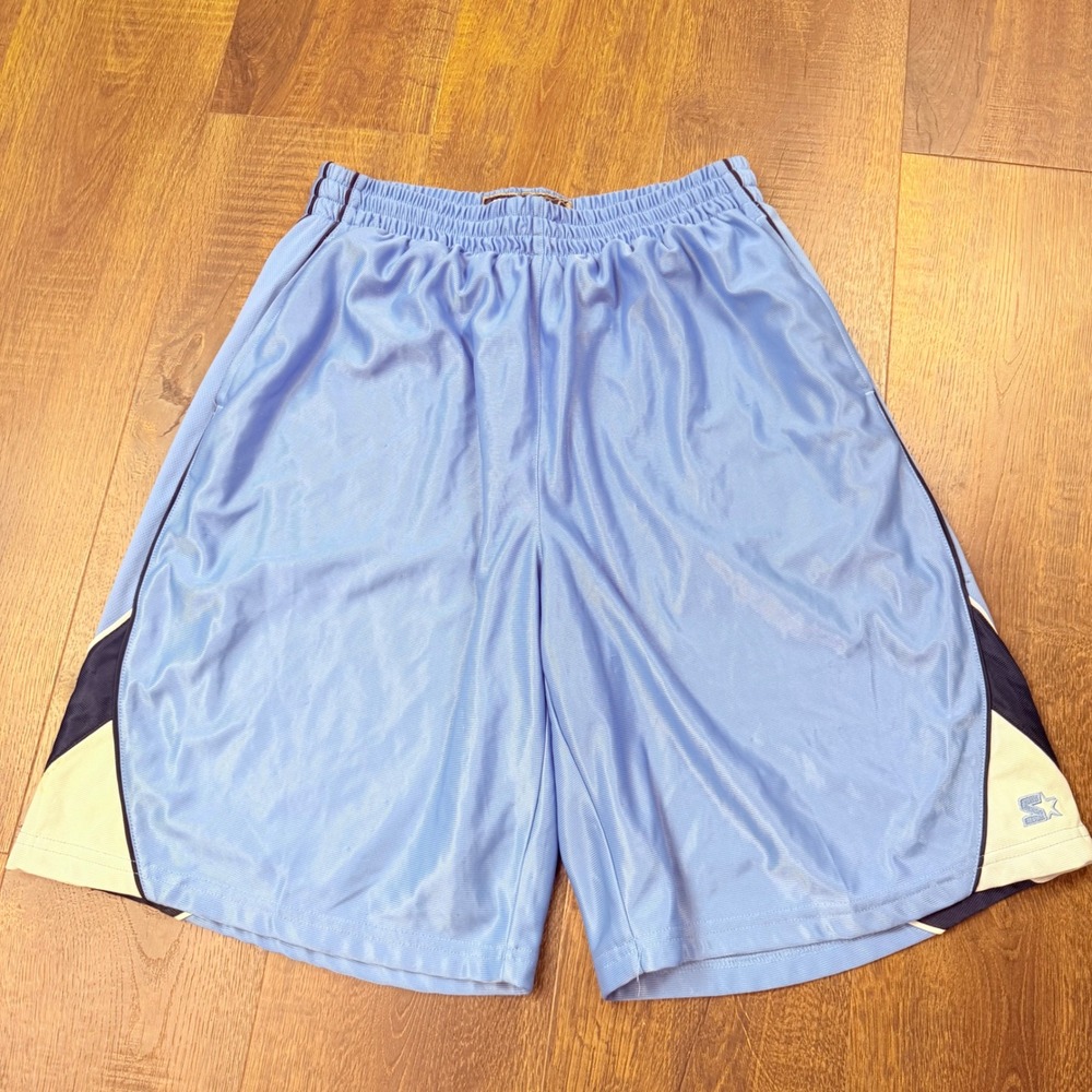 Vintage Y2K Starter Mens Size L (Fits M) Carolina Blue Basketball Shorts Baggy